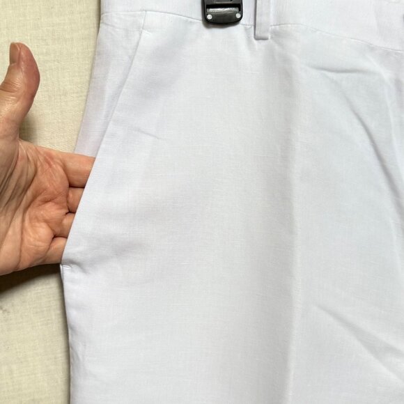 Mens White Flat Front Linen-Blend Casual Pants 34x30 INC International Concepts - Picture 3 of 8